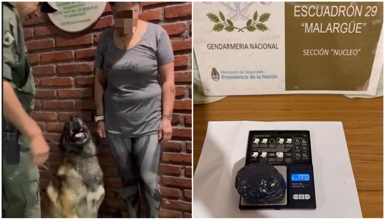 El can Mambo junto a la mujer detenida con cocaína.&nbsp;