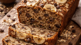 Saludable, fácil y delicioso:receta de budín de avena, banana y chocolate Saludable, fácil y delicioso:receta de budín de avena, banana y chocolate