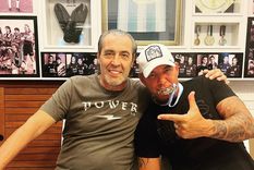 Cachito, el barrabrava de Inter Miami, junto al Checho Batista Foto: Instagram/@cachito_miami_beach