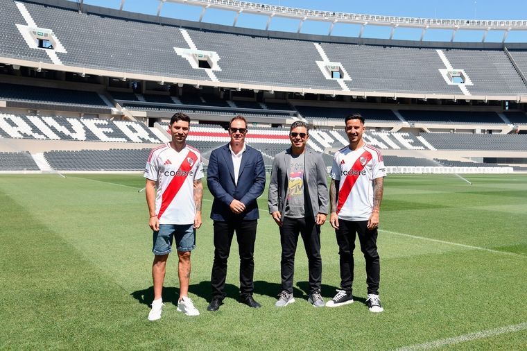 Junto a Brito y Gallardo, Montiel y Driussi, dos hijos pródigos que volvieron a River, serán parte de la fiesta de esta noche. Foto: Prensa River Plate