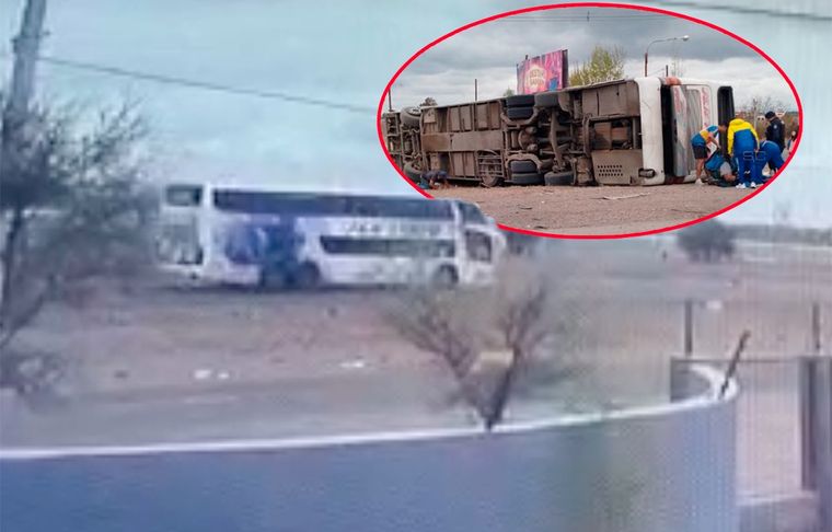 El video del vuelco del micro de Boca en la Ruta 7.
