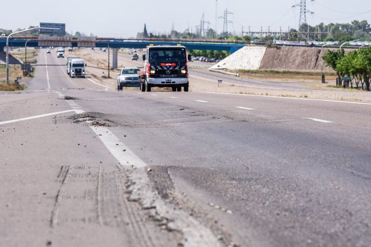 El estado de la ruta provocó la respuesta del intendente Raúl Rufeil Foto: Prensa San Martín