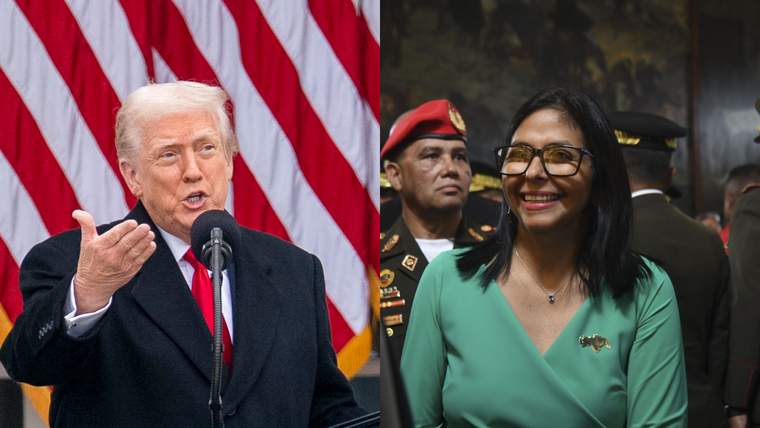 Donald Trump y Delcy Rodríguez
