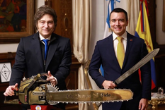 Javier Milei junto a Daniel Noboa.