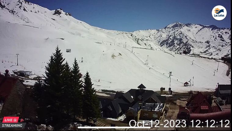 Este fin de semana XL Las Leñas vivirá los últimos días de la temporada 2023 Foto: Captura de cámara en vivo
