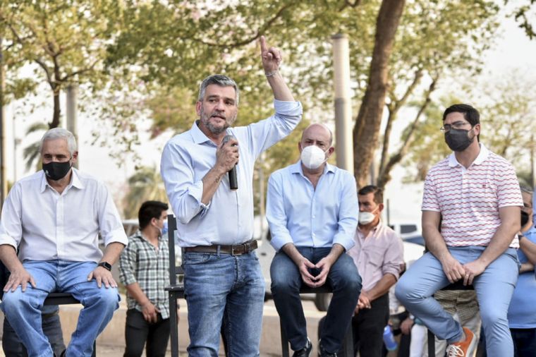 El ministro Zabaleta durante la realización del acto en Corrientes. Foto: Télam