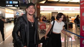 Nico Vázquez y Dai Fernández en Ezeiza. / RS Fotos Nico Vázquez y Dai Fernández en Ezeiza. / RS Fotos