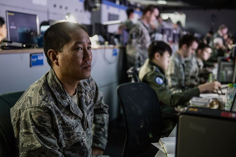 El centro de operaciones aéreas de Corea, donde las fuerzas militares surcoreanas y estadounidenses trabajan juntas para defenderse de un posible ataque norcoreano
