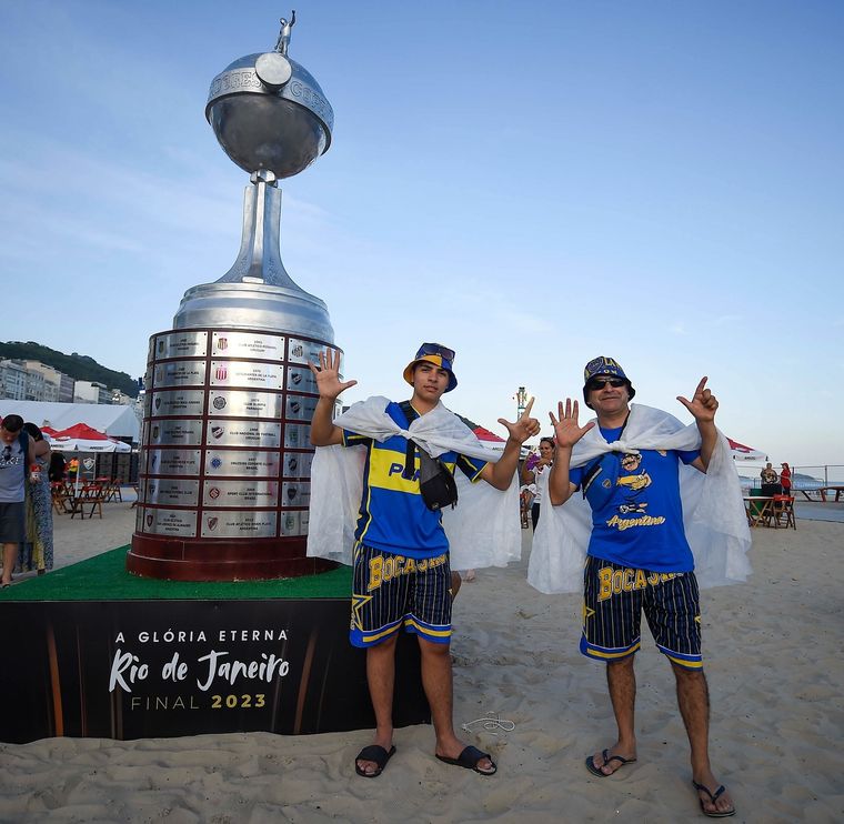 Hinchas de Boca llegaron a Brasil y aguardan por la gran final de la Copa Libertadores Foto: Noticias Argentinas