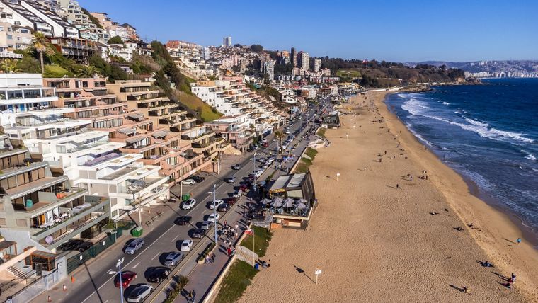 Las playas de Reñaca son uno de los lugares más elegidos por los mendocinos.