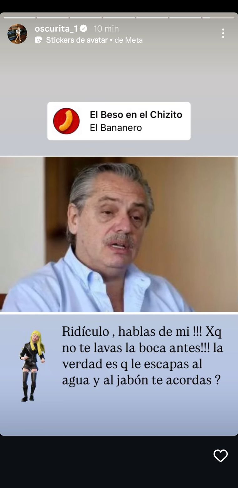 Fuertes declaraciones. Créditos: Instagram / oscurita_1 Fuertes declaraciones. Créditos: Instagram / oscurita_1