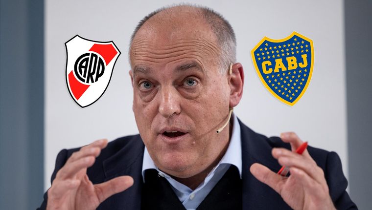 Javier Tebas opinó sobre el presente y el potencial de River y Boca. Foto: EFE y Paladar Negro
