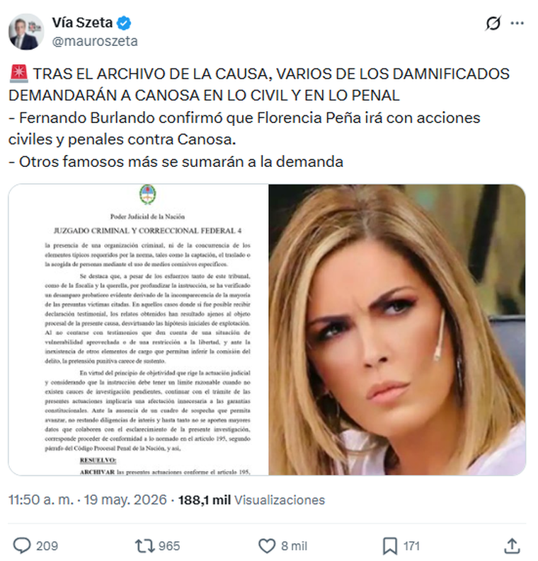 Viviana Canosa será demandada por Florencia Peña y se sumarán más figuras a la denuncia. Viviana Canosa será demandada por Florencia Peña y se sumarán más figuras a la denuncia. 