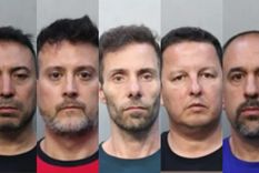 Los cinco mendocinos detenidos en Miami. Los cinco mendocinos detenidos en Miami.