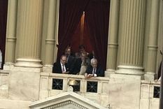 Manzano y Vila El palco donde estuvieron Vila, Manzano y Malena Galmarini