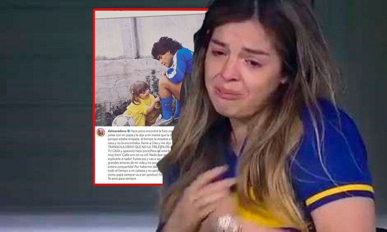Dalma publicó una tierna imagen junto a Diego y reveló la historia detrás de la foto original.