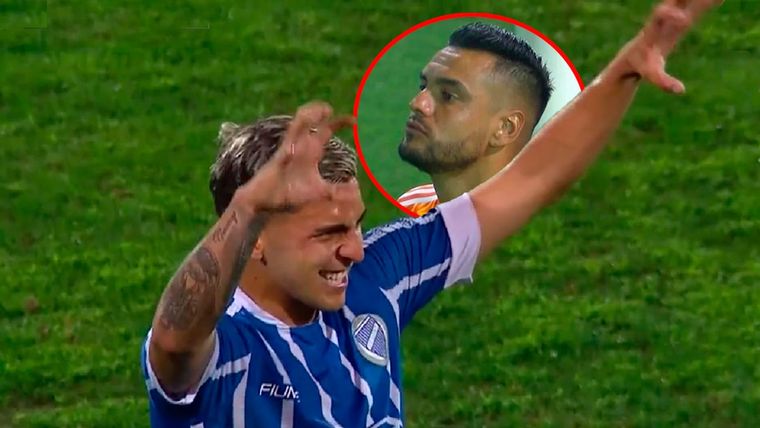 Lopez Muñoz, figura de Godoy Cruz e hincha de River, hizo un festejo picante contra Boca