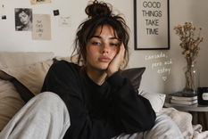 Ojeras, despeinadas y reales: el nuevo ideal estético que abraza el cansancio. (Imagen generada con IA).