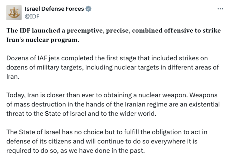 Israel bombardeó objetivos militares iraníes. Israel bombardeó objetivos militares iraníes.