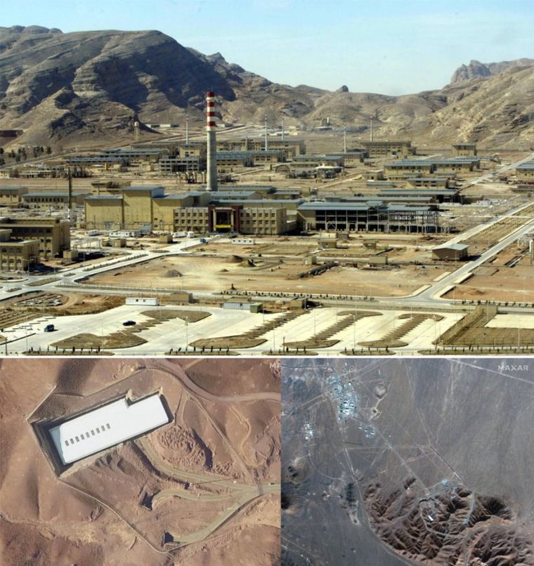 Las plantas nucleares que atacó EE.UU. a Irán. Foto: X. Las plantas nucleares que atacó EE.UU. a Irán. Foto: X.