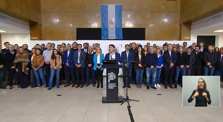 Axel Kicillof en conferencia de prensa junto a intendentes Foto: Captura de video Axel Kicillof en conferencia de prensa junto a intendentes Foto: Captura de video