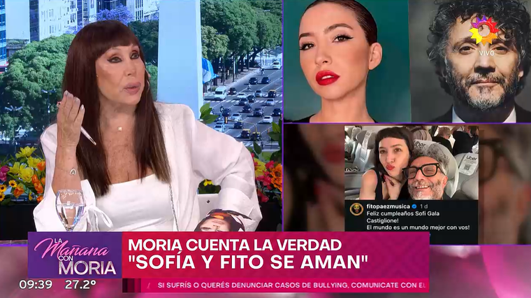 Moria Casán habló sobre el supuesto romance de Fito Páez y Sofía Gala. 