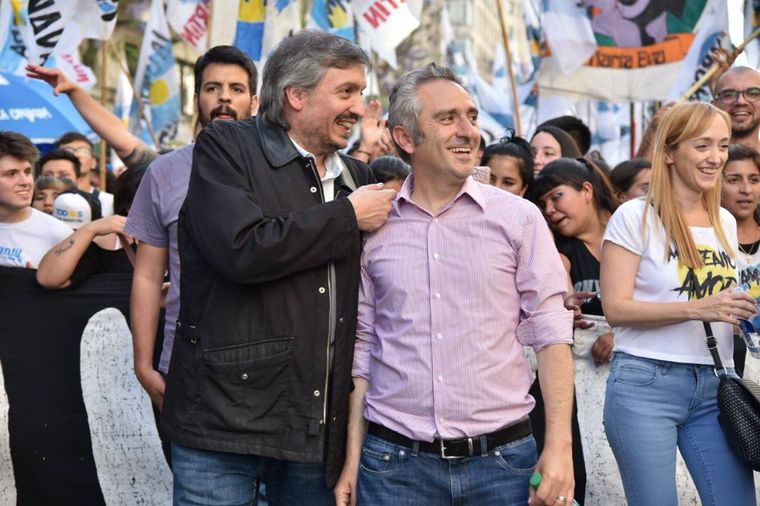 Máximo Kirchner y Andrés Larroque. Foto: Twitter Andrés Larroque
