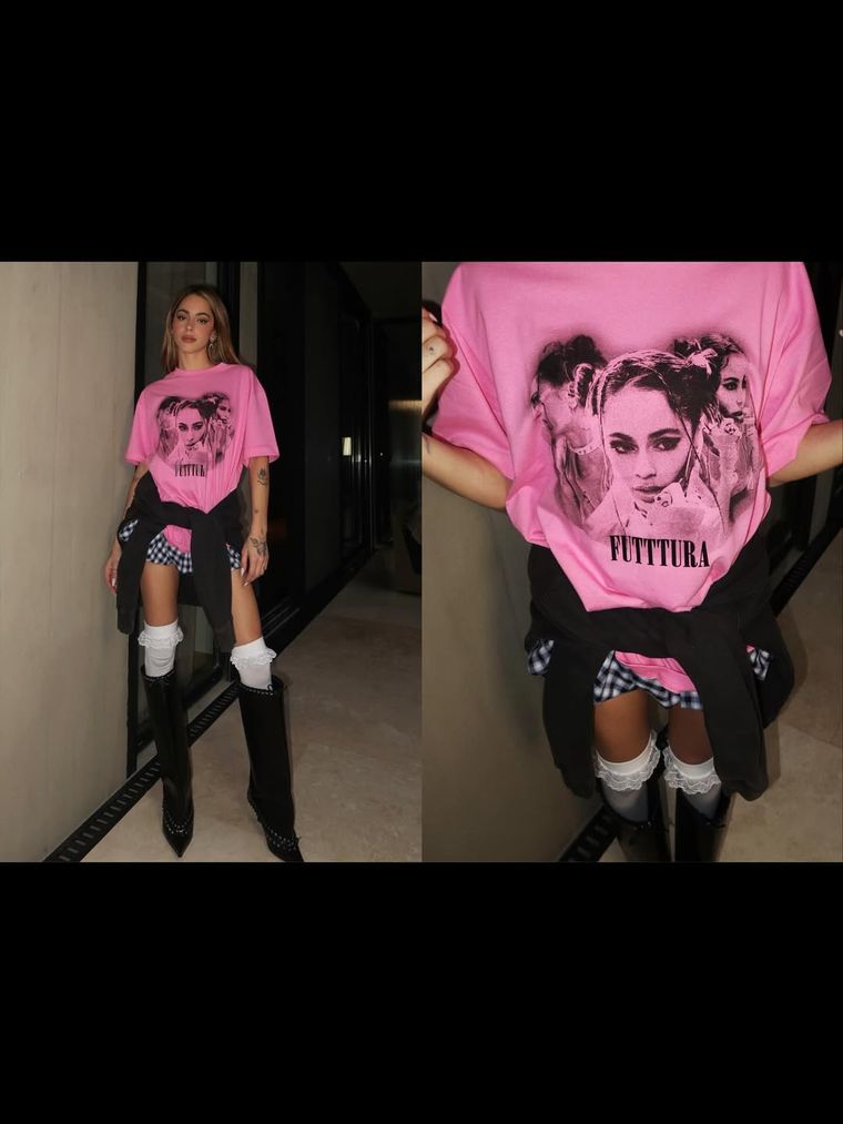 Entre faldas, estampas con su cara y bucaneras animal print. Entre faldas, estampas con su cara y bucaneras animal print.