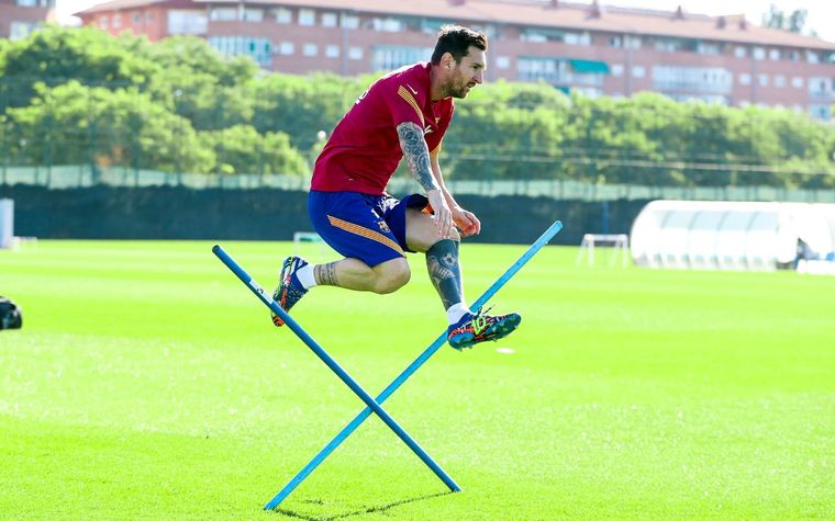 Lionel Messi Barcelona entrenamiento Foto: @FCBarcelona_es