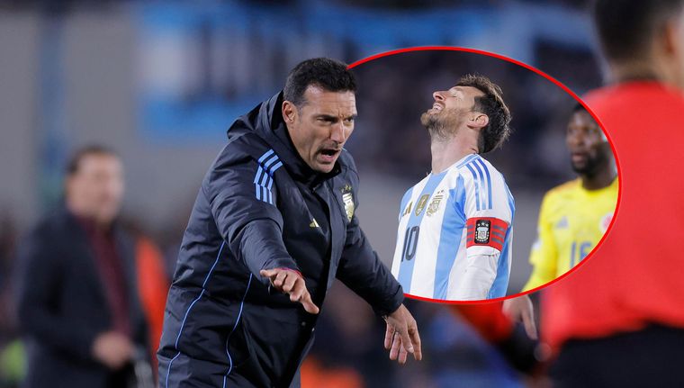 Lionel Scaloni reemplazó a Messi con Argentina perdiendo 1-0 ante Colombia.