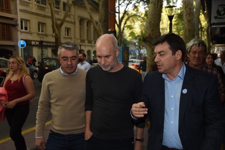 Horacio Rodríguez Larreta junto a Omar De Marchi y Sebastián Bragagnolo