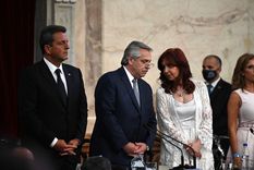 Massa, Alberto y Cristina. El trío del poder está desequilibrado. Foto: Telam