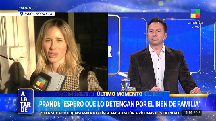 Julieta Prandi pidió la detención de Claudio Contardi. Foto: captura de video/ América TV. Julieta Prandi pidió la detención de Claudio Contardi. Foto: captura de video/ América TV.