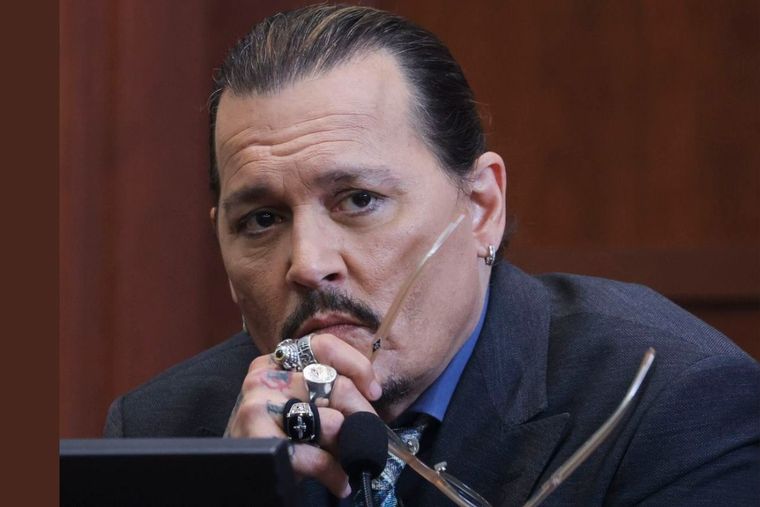 Johnny Depp, en una instancia del juicio con Amber Heard Foto: El confidencial