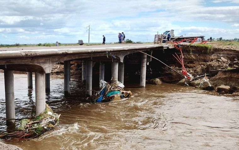 El KM 65 de la RN 35 está totalmete cortado. Foto: Vialidad Nacional