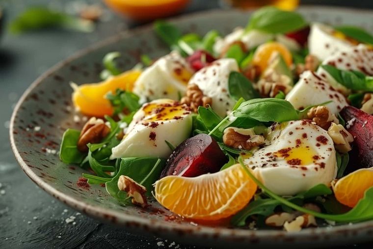 No podrás creer lo rica que es esta ensalada de mandarina y queso Foto: Shutterstock