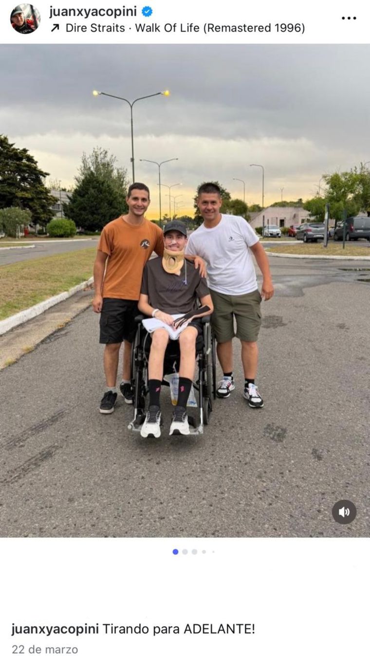 El reciente posteo de Juan Cruz Yacopini que generó una ola de mensajes de apoyo en las redes sociales. El reciente posteo de Juan Cruz Yacopini que generó una ola de mensajes de apoyo en las redes sociales.