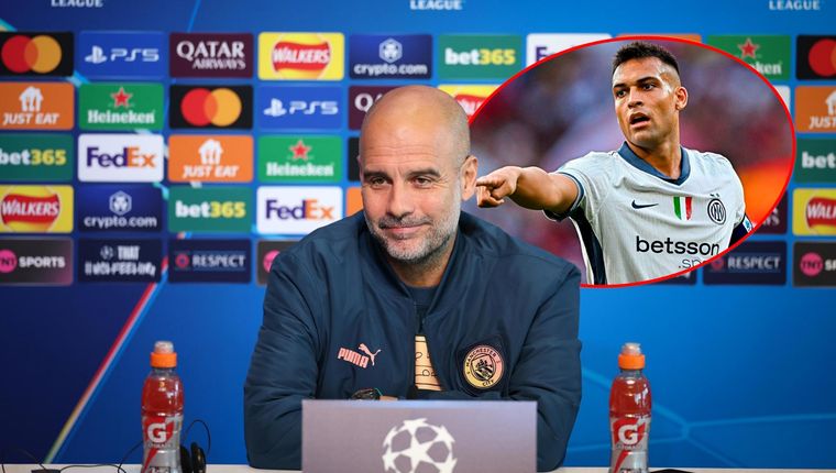 Guardiola elogió el juego de Lautaro Martínez. Foto: EFE y @lautaromartinez