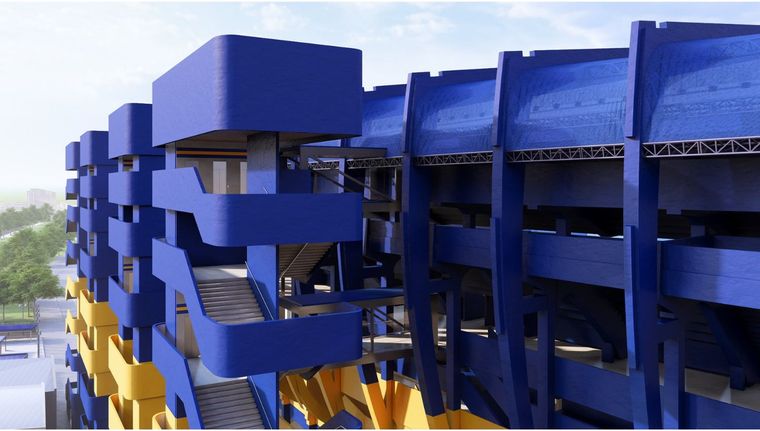 Así son las torres con ascensores y escaleras que quiere construir Boca. Así son las torres con ascensores y escaleras que quiere construir Boca.