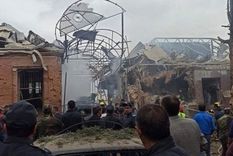 Varios edificios fueron destruidos en la ciudad de Ganyá.