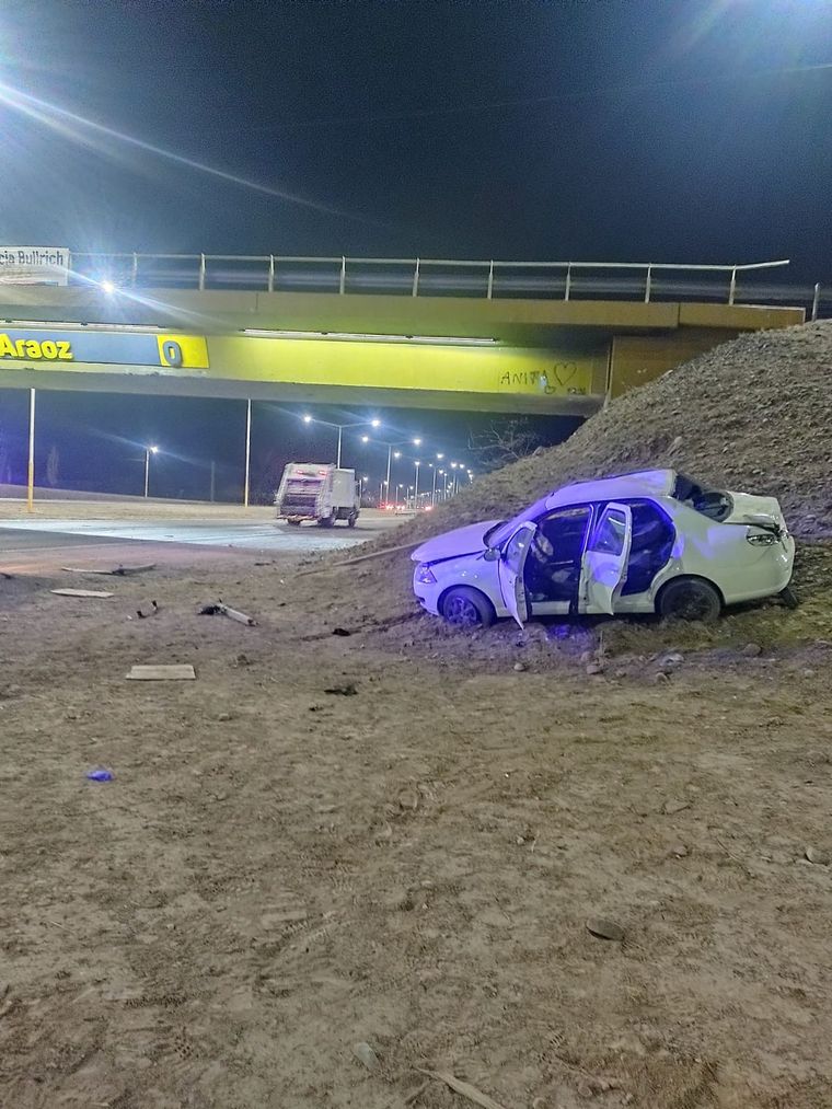 El Fiat minutos después del accidente Foto: Gentileza