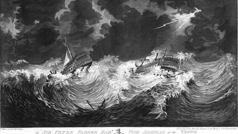 El Gran Huracán devastó varias islas del Caribe en 1780.