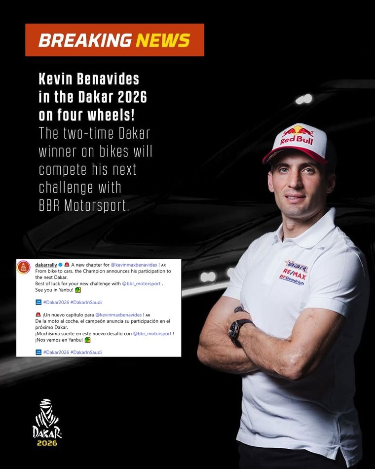 La noticia fue anunciada y celebrada en las redes oficiales del Dakar. La noticia fue anunciada y celebrada en las redes oficiales del Dakar.