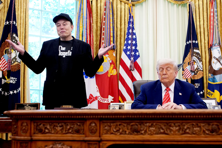 Donald Trump y Elon Musk, en pie de guerra. Foto: X @elonmusk.