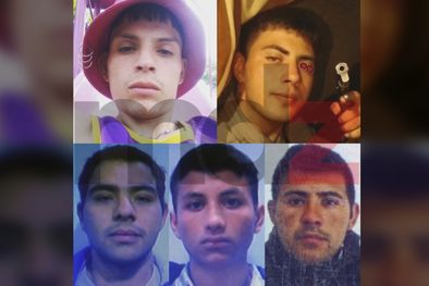 MDZol | Arriba: Rodrigo Uño y Sebastián Giraldez; abajo: Sergio Granizo, Renzo García y Carlos Luna, cinco de los siete detenidos en el procedimiento. Foto: MDZ.