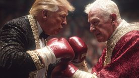 Donald Trump y León XIV vienen enfrentándose desde hace varias semanas. Imagen creada con IA