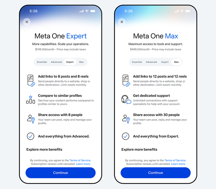 Meta One Expert y Meta One Max: servicios premium de IA. Meta One Expert y Meta One Max: servicios premium de IA.
