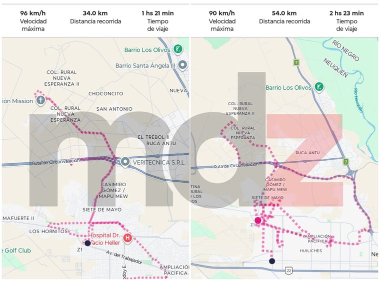 Las capturas del sistema de GPS del Peugeot 208 que fue llevado hasta Neuquén sin el permiso del propietario. Las capturas del sistema de GPS del Peugeot 208 que fue llevado hasta Neuquén sin el permiso del propietario.