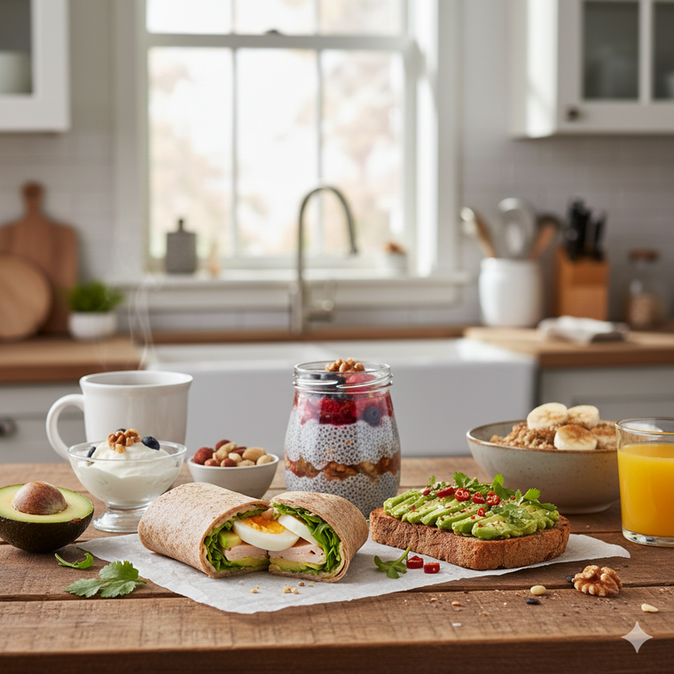 Desayuno para un corazón sano. Fuente: IA Gemini.