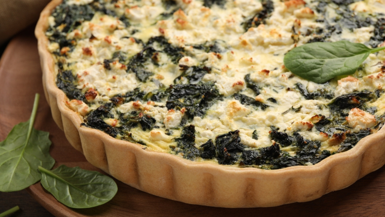 La tarta de espinaca ideal para una comida casera.